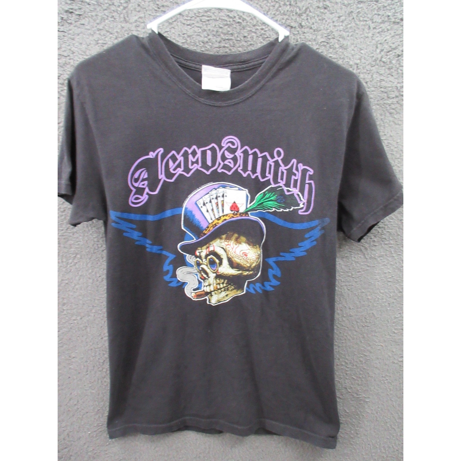 Aerosmith Steven Tyler Mens Small 2009 Rag Doll TShirt Skull Royal Flush Shirt